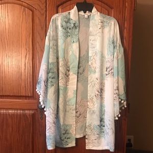 Westport Open Front Teal Kimono